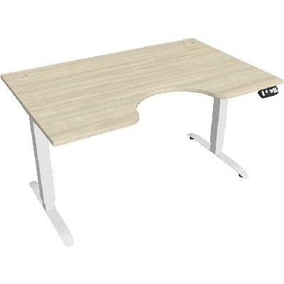 Hobis Office Pro psací stůl Motion MS ERGO 2 Šířka: 140 cm, Barva desky: akát, Barva kovu: bílá RAL 9016 Šířka 120-180 cm / 27 barevných variant