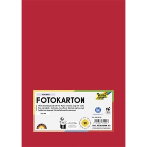 FOLIA Декоративен картон, 2 страници, А4, 300 г, 50 листа, folia, огнено червено 614/50 20 (614/50 20)
