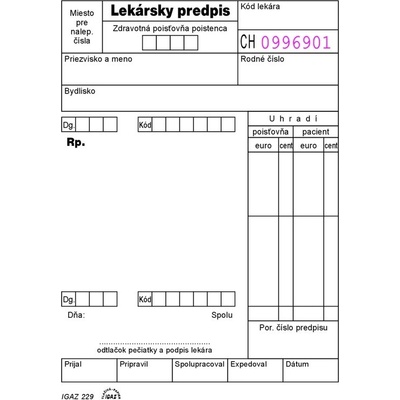 Igaz 229 Lekársky predpis - lepený biely A6 100 l