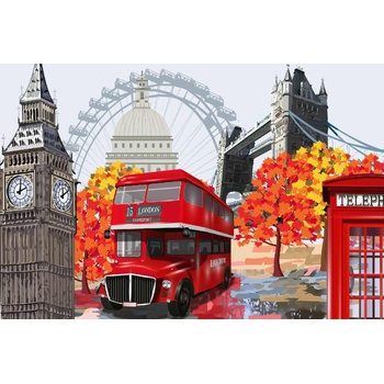 DIMEX ART s. r. o Флизелинов фототапет ретро плакат лондон ii. 375 x 250 см