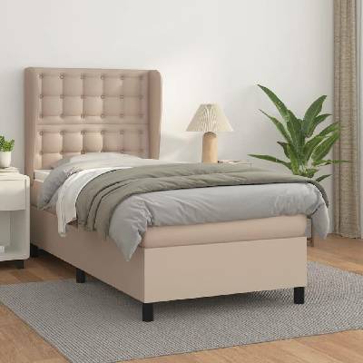 vidaXL Box spring postel s matrací 3129009 umělá kůže cappuccino