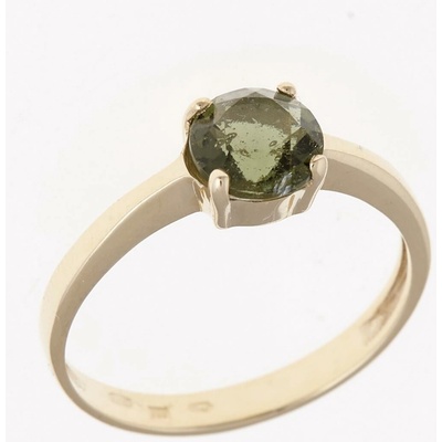 My Moldavite Zlatý prsten s vltavínem 3137