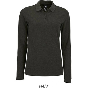 SOL'S PERFECT LSL / Дамска поло риза с дълъг ръкав - тъмносив меланж L (252083r6403)