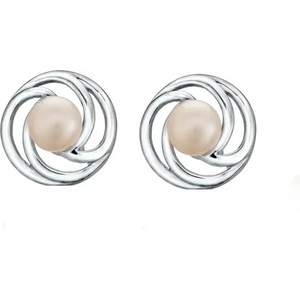 Swan Сребърни обици със сладководни бели перли SE0311W Swan