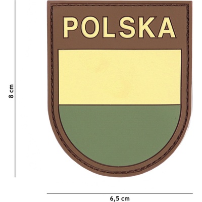 Gumová nášivka 101 Inc znak Polsko 2 - multicam