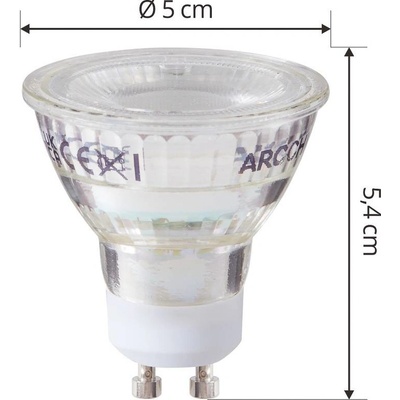 Arcchio LED žárovka GU10 2,5W 6500K 450lm sada 10 ks ve skle