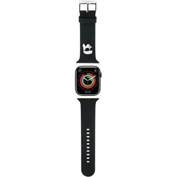 Karl Lagerfeld Каишка Karl Lagerfeld 3D Rubber Karl Head за Apple Watch 42/44/45/49mm, черна (KF001841-0)