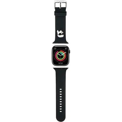 Karl Lagerfeld Каишка Karl Lagerfeld 3D Rubber Karl Head за Apple Watch 42/44/45/49mm, черна (KF001841-0)