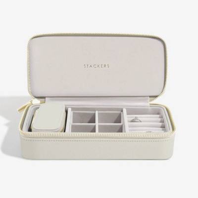 Stackers cestovní šperkovnice Oatmeal Large Zipped Jewellery Box krémová 75627