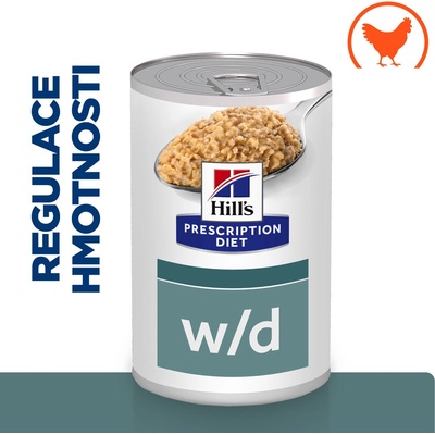 Hill's Prescription Diet W/D Udržanie hmotnosti a starostlivosti pri cukrovke pre psov 370 g