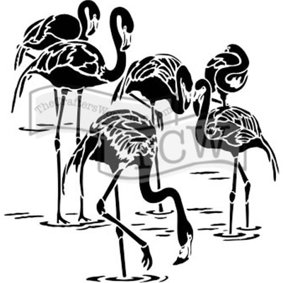 The Crafter´s Workshop Šablona TCW 6"x6" Flamingos