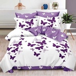 Johnny Home Спален комплект Johnny Home - S9716, 6 части, двулицев, 220 x 240 cm, бял/лилав (S9716)