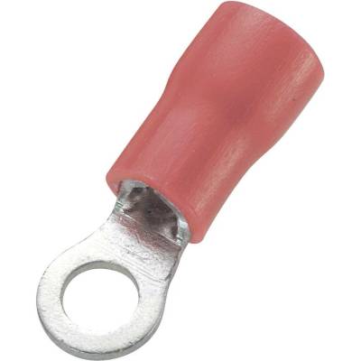 TRU COMPONENTS 1572134 guľaté káblové oko Prierez=1.50 mm² Ø otvoru=3.2 mm čiastočne izolované červená 100 ks