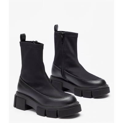 Be You Chunky Contrast Neopreen Boot - Black