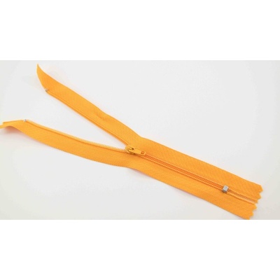 Nedeliteľný jemný plastový špirálový zips (veľkosť číslo 3) rôzne farby - dĺžka 12 cm - 60 cm 16 cm Svetlá oranžová