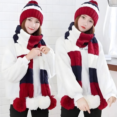 HARAHU Шапка и шал - Червена kp21606 (21606)