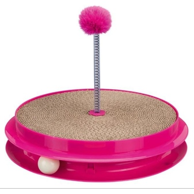 TRIXIE Hračka pro kočky kartonové škrabadlo s kuličkou a hračkou 7x35cm