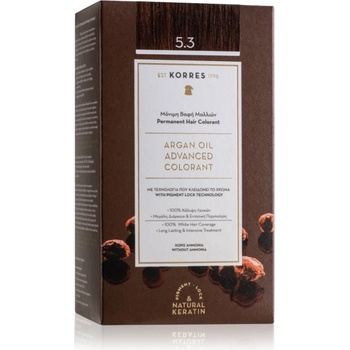 Image 1 of KORRES Argan Oil перманентната боя за коса с арганово масло цвят 5.3 Golden / Honey Light Brown 50ml