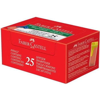 Faber-Castell Острилка, с прозрачен контейнер, асорти, 25 бр (1015200013)