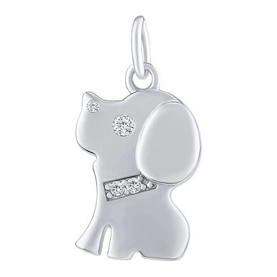 SILVEGO Stříbrný přívěsek Phoebe ve tvaru psa s Brilliance Zirconia JJJ0629P