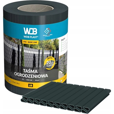 Stínící panelové pásy WDB PLAST antracit 7016 potažená PVC 19 cm x 35 m