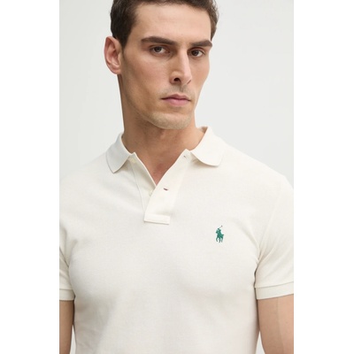 Ralph Lauren Памучна тениска с яка Polo Ralph Lauren в бежово с изчистен дизайн 710680784 (710680784)