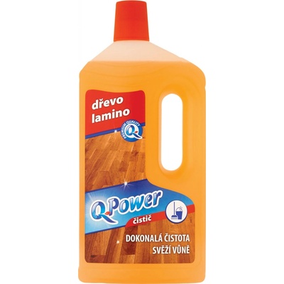 Q Power čistič na drevo a laminát s vôňou dreva a včelieho vosku 1 l