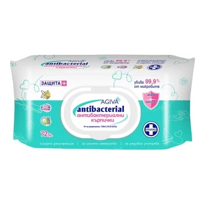 AGIVA Антибактериални влажни кърпички Agiva , 72 бр (442900-0)