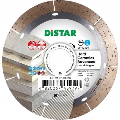 Distar Diamantový kotúč 115 x 1,6 mm 11115528010