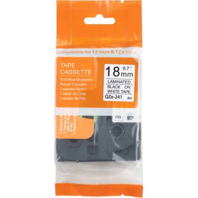 ЛЕНТА ЗА ЕТИКЕТНИ ПРИНТЕРИ BROTHER ТИП TZ - 18 mm x 8, 00 m - BLACK ON WHITE TAPE - TZE241 (TZE-241) - PN TP-B241 - NEOMAX (TP-B241)