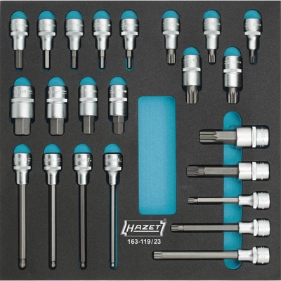 Hazet súprava nástrčných kľúčov a bitov 1/2 12.5 mm 23-dielna 163-119/23