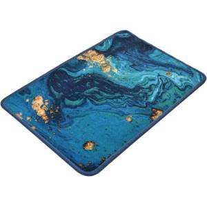 Foutastic Синя/златна постелка за баня 60x40 cm Marbling - Foutastic (359CHL4173)