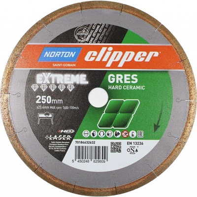 Diamantový kotouč na obklady a dlažbu NORTON Clipper EXTREME GRES 350 x 25,40 mm
