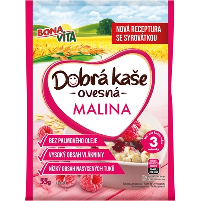 Bonavita Dobrá kaša ovsená s malinami 55 g