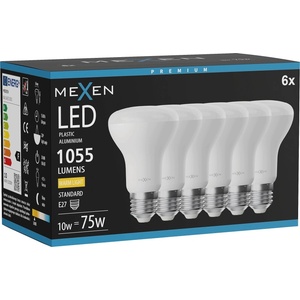 Mexen Nova 6x LED крушка E27, R63, 10W, Топла - 3000K, 1055 lm - L104-E27-1030-01x06 (L104-E27-1030-01x06)