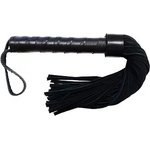 Rouge Leather Handle Short Suede Flogger Black