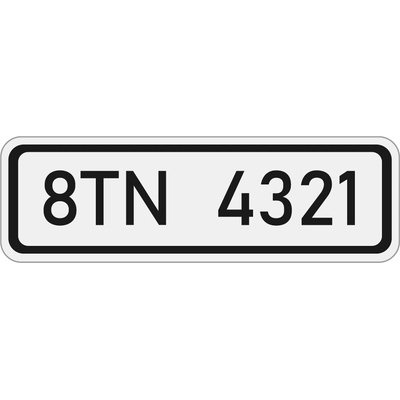 Dopravní značka E13 Registrační značka (SPZ)