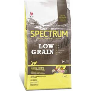 Lider Pet Food Spectrum Low Grain Chicken, Turkey & Cranberry For Kitten - Пълноценна храна за подрастващи котета от всички породи с пилешко, пуешко и червена боровинка - 2 кг, Турция