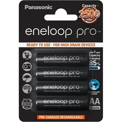 Panasonic Eneloop Pro 4xAA 2500mAh BK-3HCDE/4BE (BK-3HCDE/4BE)