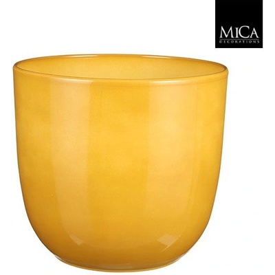 Mica КАШПА КЕРАМИЧНА КРЪГЛА tuska Ø28х25см ОХРА (1080152)