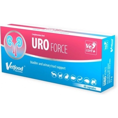 VetFood UroForce - подпомага функциите на отделителната система при заболявания на долните пикочни пътища, 60 капсули - Полша