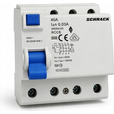 Proudový chránič Schrack 230 V IP20 40 A