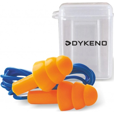 DYKENO 030-K03 Silikonové zátky do uší se šňůrkou HV oranžová/modrá