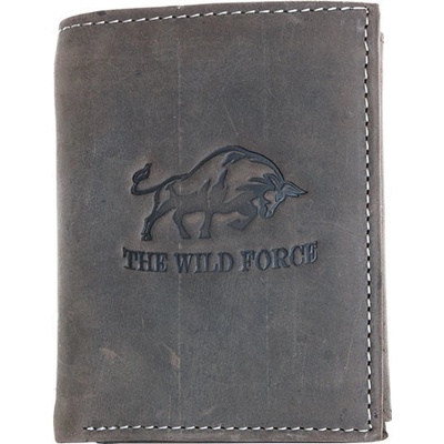 The Wild force Šedonědá pánská kožená s býkem