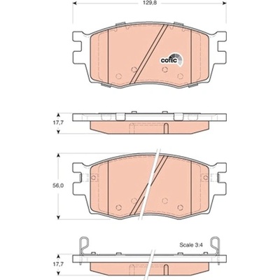 Sada brzdových destiček, kotoučová brzda TRW GDB3420 TR GDB3420