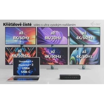 i-Tec Universal 6x 4K/60Hz Display Docking Station + Power Delivery 140W CA6MONITORDOCKPD