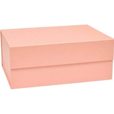 OYOY Living Design Svetloružový kartónový úložný box s vekom 33 x 25 x 15 cm Hako