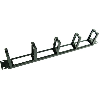 Vyvazovací panel XtendLan CMP1UPLAST-B-P Vyvazovací panel, 1U, výška oka 68mm, plastové úchyty, průchozí, černý CMP1UPLAST-B-P
