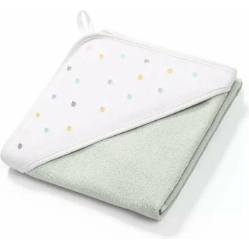 BabyOno Хавлия за баня Babyono Terry - Точки, 100 х 100 cm, бяло и мента 142/11 (5901435411674)