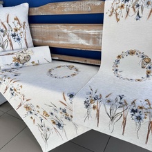 Tegatex Gobelínový ubrus chenille luční květy s klasy 40x100 cm